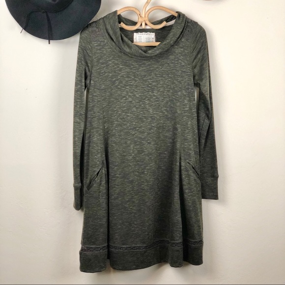 Anthro Saturday Sunday Green Cowl Neck Dress Small - Picture 3 of 12